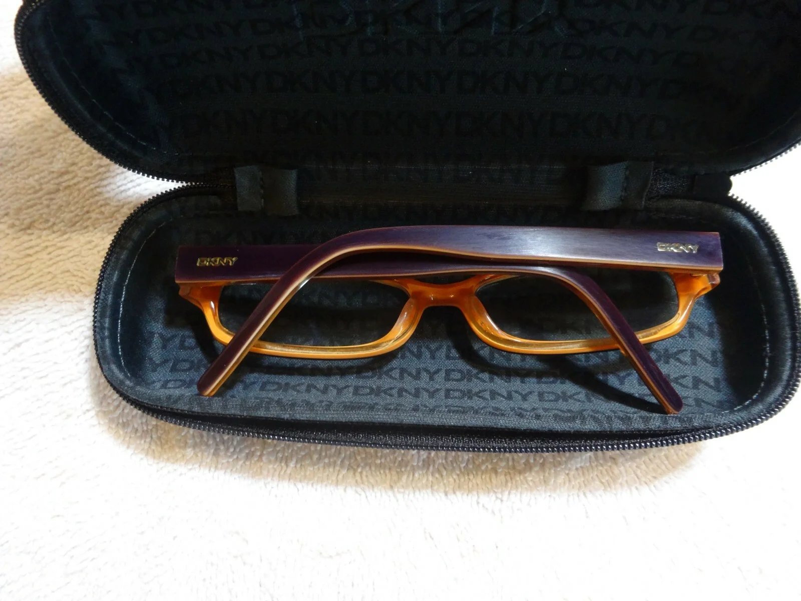 DKNY Donna Karen New York Eyeglasses W/Case Brown 2 tone Frames 52-16-135mm L@@K 2